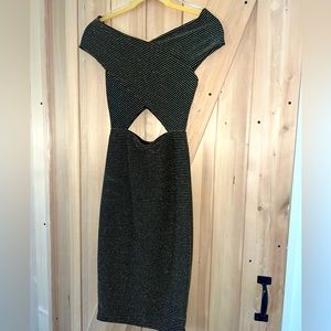 Gold glitter stretch dress size S